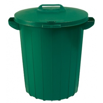 Сміттєвий бак пластиковий з кришкою та ручками Curver 90L, зелений (02974)