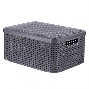 Кошик для зберігання з кришкою світло- сірий "STYLE" M 03618