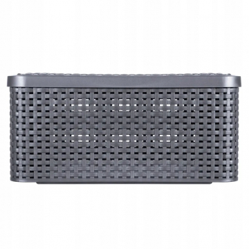 Кошик для зберігання з кришкою світло- сірий "STYLE" M 03618
