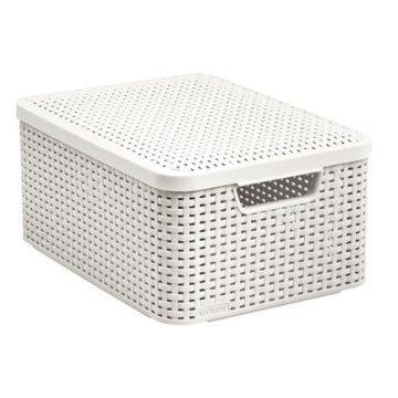 Кошик для зберігання з кришкою кремова "STYLE" M 03618