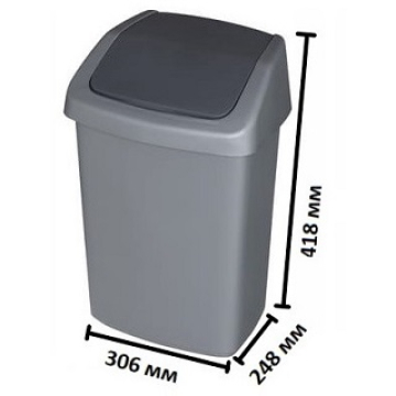 Відро для сміття з відкидною кришкою "Swing Top" 15L (03985)