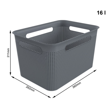 Кошик для зберігання речей Rotho Brisen Box 16L сірий (10239)