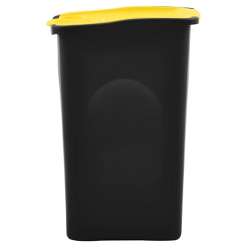 Сміттєвий пластиковий бак з жовтою відкидною кришкою Stefanplast Ecogreen 50L (70650)