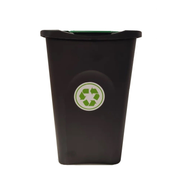 Сміттєвий пластиковий бак з зеленью відкидною кришкою Stefanplast Ecogreen 50L (70651)