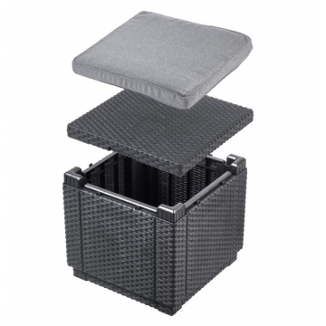 Пуфік садовий Keter Cube з подушкою антрацит, 17192157