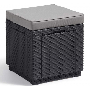 Пуфік садовий Keter Cube з подушкою антрацит, 17192157