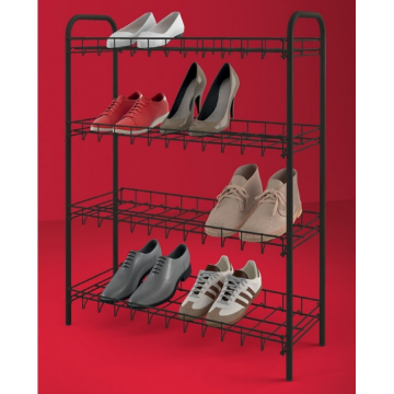 Етажерка Metaltex SHOE 4-х рівнева для взуття, чорне пластикове покриття