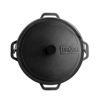 Котел азіатський Brizoll чавунний з кришкою 10л 36 см (KA10-1)
