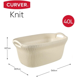 Корзина для постиранного белья Curver «Knit» 40L (03677) кремовый