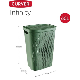 Бельевая корзина пластиковая Curver Infiniti 60л 04754 зеленый