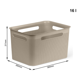 Кошик для зберігання речей Rotho Brisen Box 16L капучино (10239)