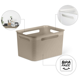 Кошик для зберігання речей Rotho Brisen Box 16L капучино (10239)