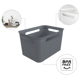 Кошик для зберігання речей Rotho Brisen Box 16L сірий (10239)