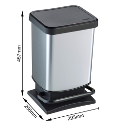 Відро для сміття Rotho "Paso" 20L (17540) сріблястий