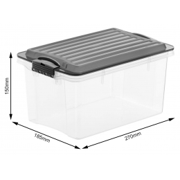 Ящик для зберігання з кришкою Rotho Compact A5 4.5L сірий