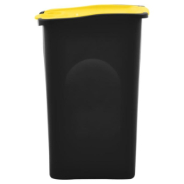 Сміттєвий пластиковий бак з жовтою відкидною кришкою Stefanplast Ecogreen 50L (70650)