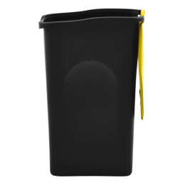 Сміттєвий пластиковий бак з жовтою відкидною кришкою Stefanplast Ecogreen 50L (70650)