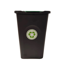 Сміттєвий пластиковий бак з зеленью відкидною кришкою Stefanplast Ecogreen 50L (70651)