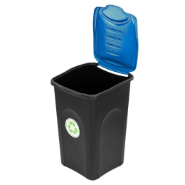 Сміттєвий пластиковий бак з синьою відкидною кришкою Stefanplast Ecogreen 50L (70652)