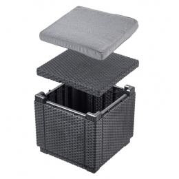 Пуфік садовий Keter Cube з подушкою антрацит, 17192157