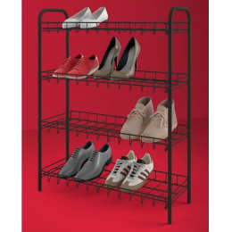 Етажерка Metaltex SHOE 4-х рівнева для взуття, чорне пластикове покриття